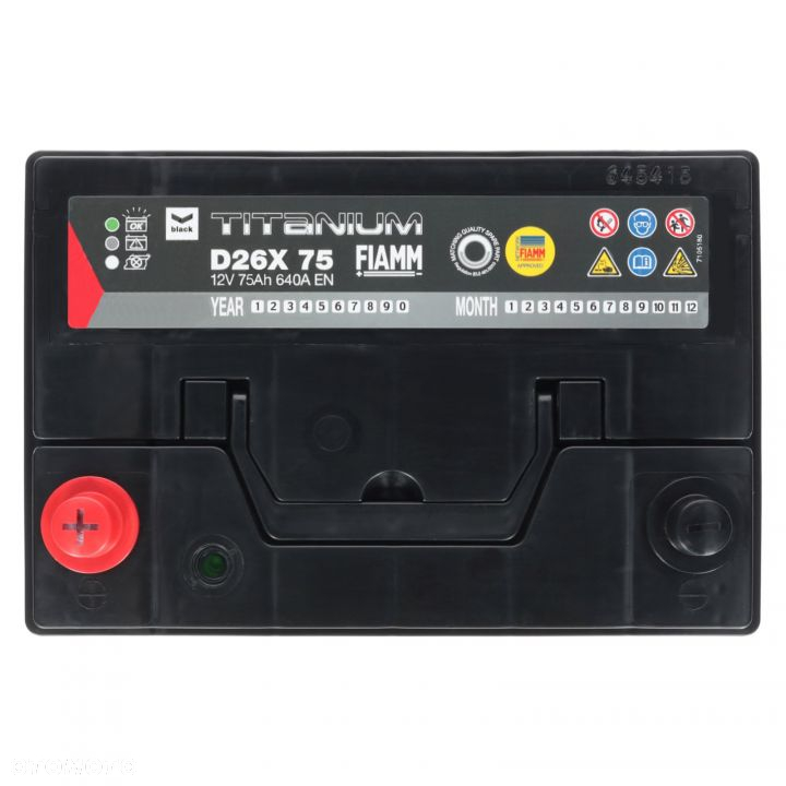 Akumulator FIAMM BLACK D26X 75 75Ah 640A Lewy Plus - 2
