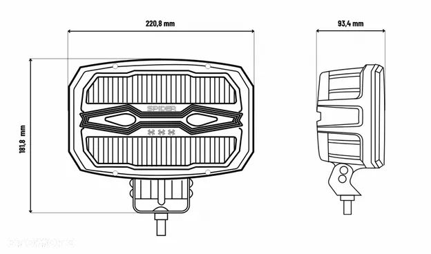 Reflektor drogowy LED X-SPIDER NINJA owalny lampa halogen dalekosiężny - 14