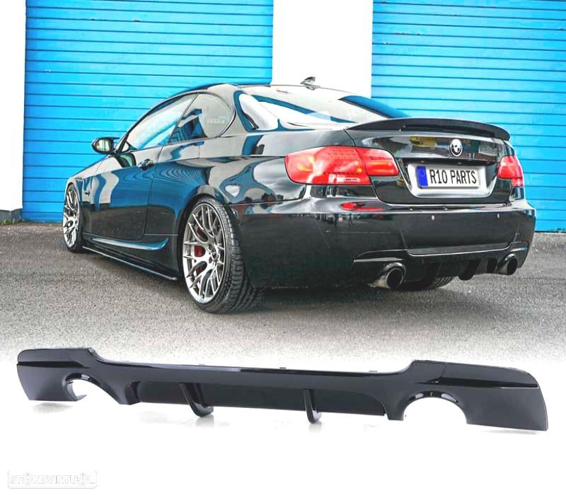 DIFUSOR BMW E92 E93 COUPE CABRIO LOOK M PERFORMANCE PRETO BRILHANTE O---O - 1