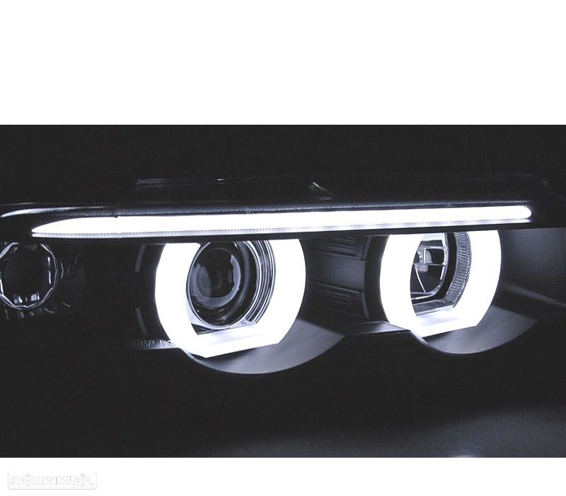 CONJUNTO DE FARÓIS PARA BMW E38 94-01 ANGEL EYES 3D LED COM LUZ DIURNA - 2
