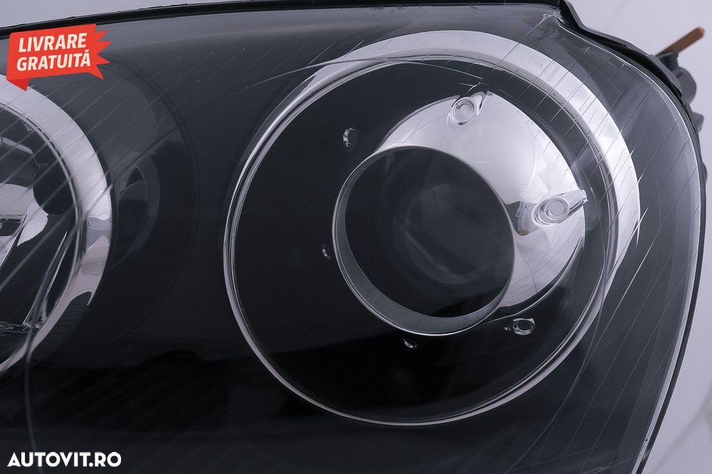 Faruri VW Golf 5 V Mk5 (2003-2007) Jetta (2005-2010) RHD GTI R32 Design Black- livrare gratuita - 4