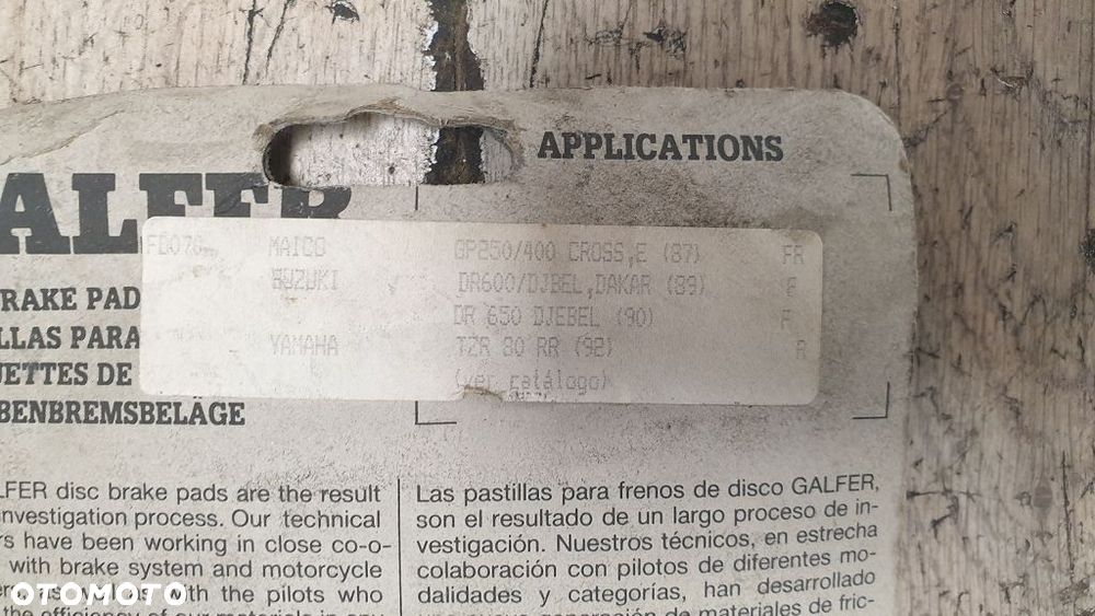 Klocki hamulcowe Galfer Suzuki DR600 Dakar Yamaha TZR 80 - 4