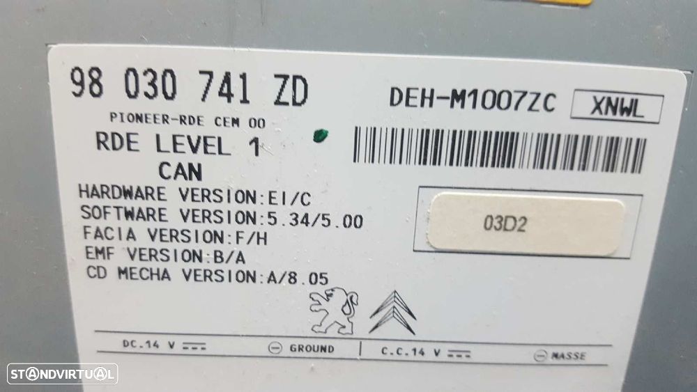 SISTEMA AUDIO / RADIO CD PEUGEOT 208 ACTIVE - 3