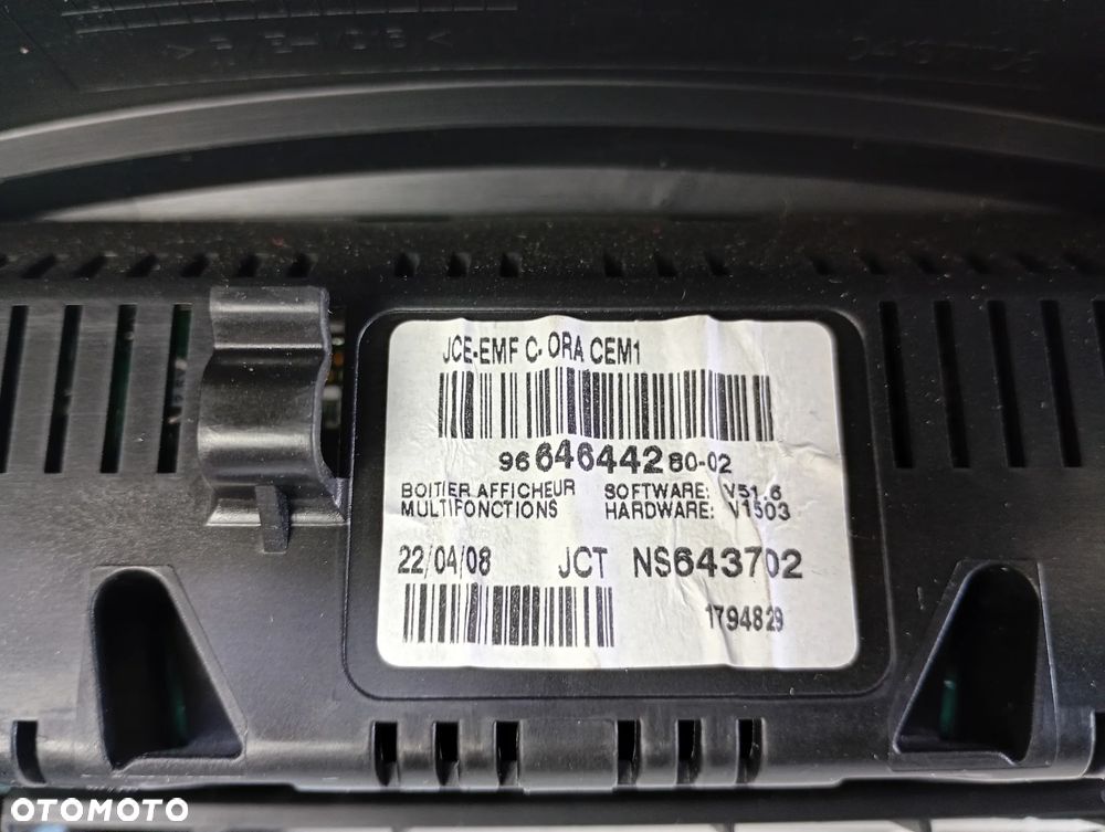 wyświetlacz radia ekran zegar citroen berlingo II partner II 2008- 9664644280 - 5