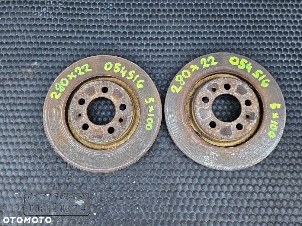 Tarcze Tarcza 280mm 230mm 5x100 Klocki Hamulce Przod Przednie Tyl Tylne VW Golf IV 4 Audi A3 8L Skoda Seat - 2