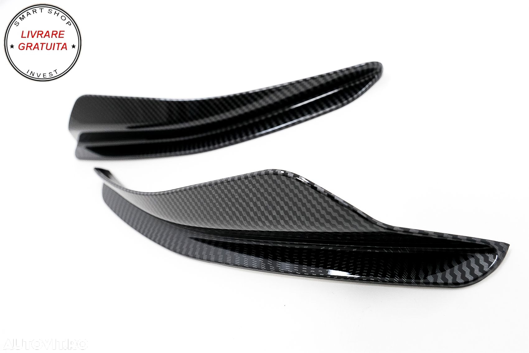 Ornamente bara fata flapsuri VW Golf 8 Mk8 MQB GTI / R-Line (2020-Up) Carbon Look- livrare gratuita - 7