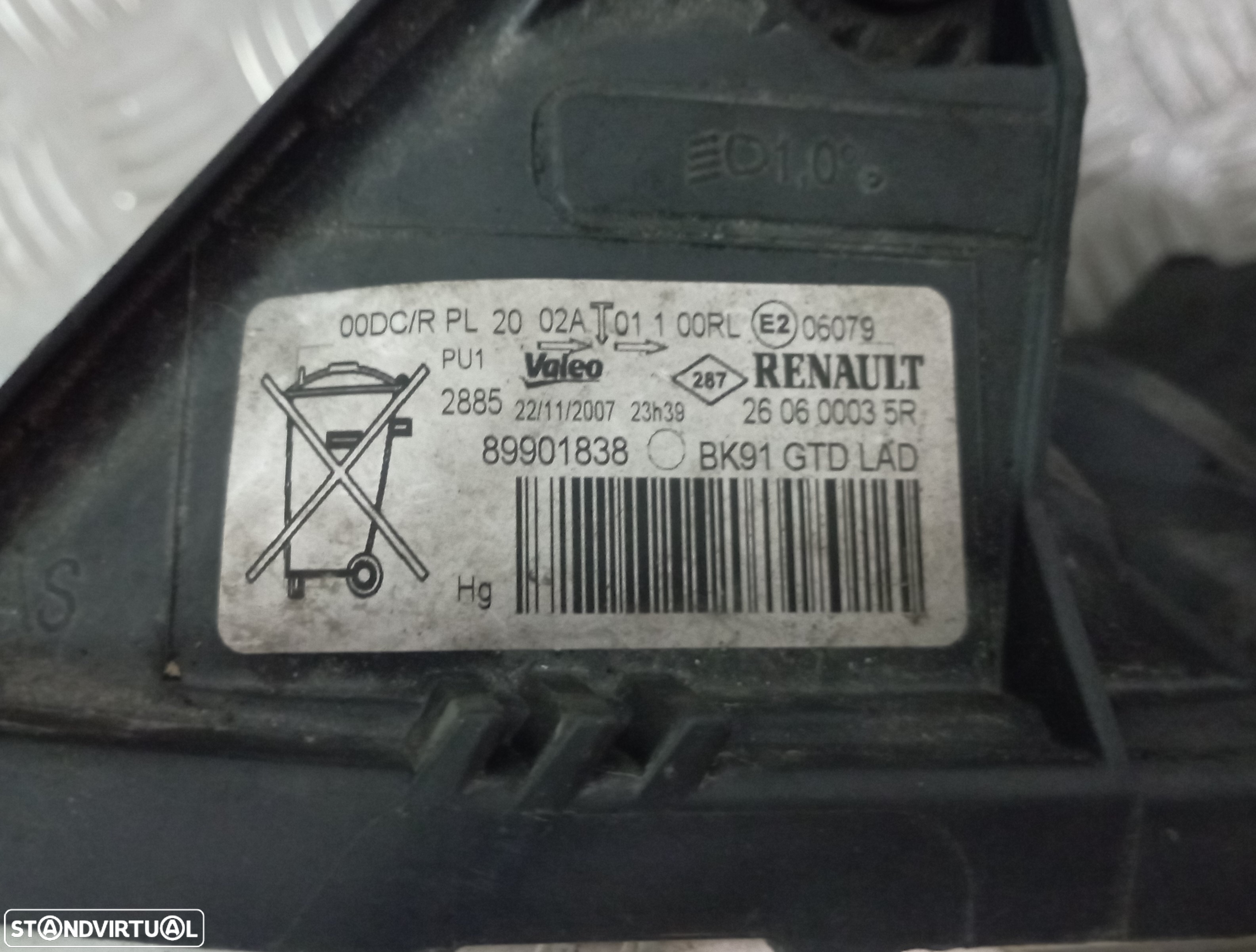 Optica Esquerda Renault Laguna III 2008 Ref. 260600035R / 89901838 - 3