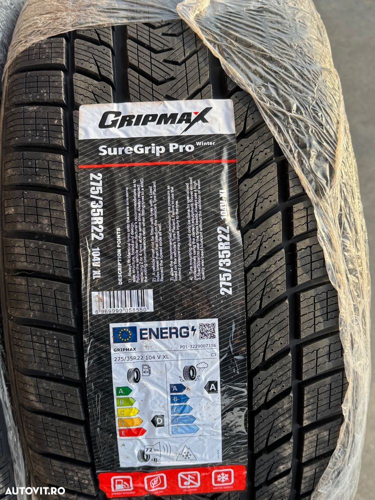 Vând set anvelope 275/35/22-315/30/22 gripmax de iarnă noi - 2
