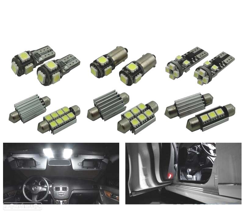 KIT COMPLETO DE 15 LÂMPADAS LED INTERIOR MERCEDES CLASE C S205 ESTATE WAGON C160 C180 C200 C220 C25 - 1