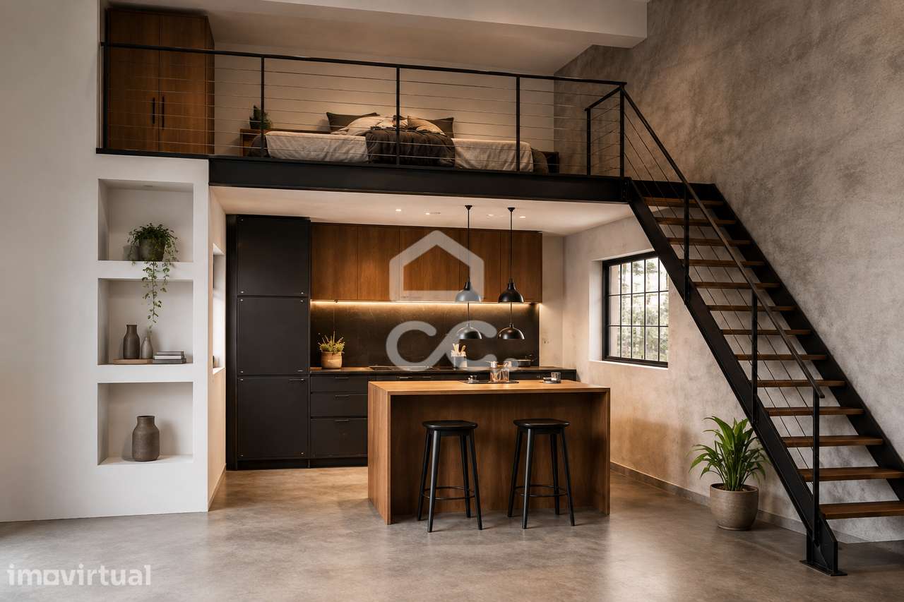 Loft com Mezzanine, Deck Exterior e Carregamento para Veículos Elétric - Grande imagem: 2/6