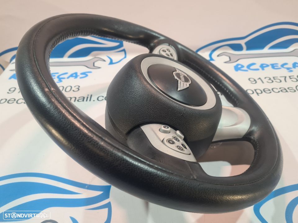 VOLANTE GUIADOR COMPLETO MINI COOPER R56 32306794624 6794624 607387211 PELE COMANDOS MULTIFUNÇÕES AIRBAG - 5