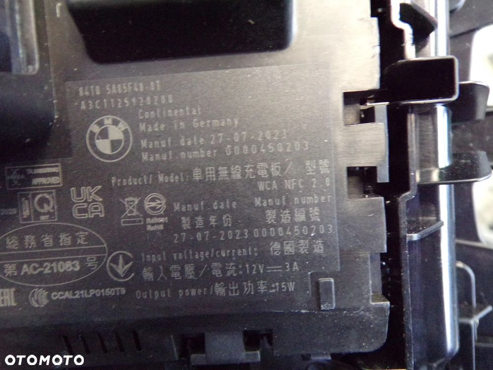 ŁADOWARKA INDUKCYJNA BMW X1 U11 5A85F48 - 3