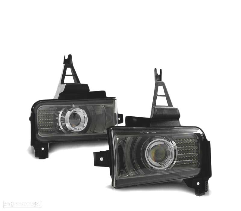 FARÓIS NEVOEIRO PARA TOYOTA LAND CRUISER FJ200 07 - LED PRETO FUMADO - 1