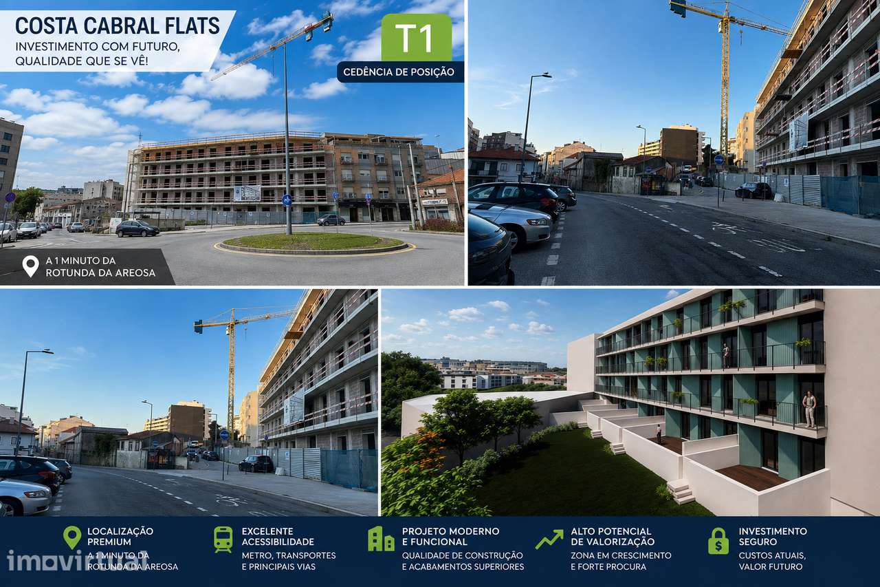 Costa Cabral Flats: T1 Novo 97m² c/ Terraço, Garagem e junto ao HSJoão - Grande imagem: 4/5