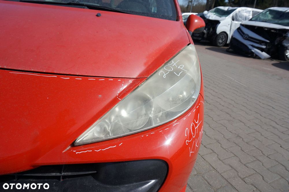 MASKA ZDERZAK BŁOTNIKI LAMPY 207  KKNB  PEUGEOT 2006-2009 CZERWONY PRZÓD KOMPLETNY - 32