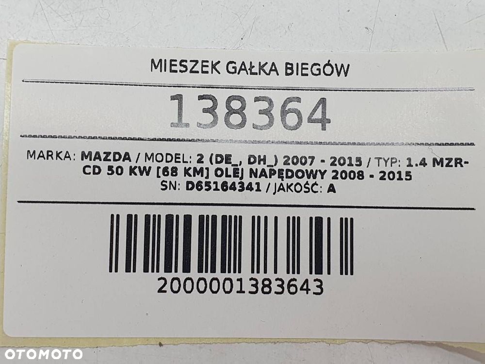 MIESZEK GAŁKA BIEGÓW MAZDA 2 DY D65164341 EUROPA - 7