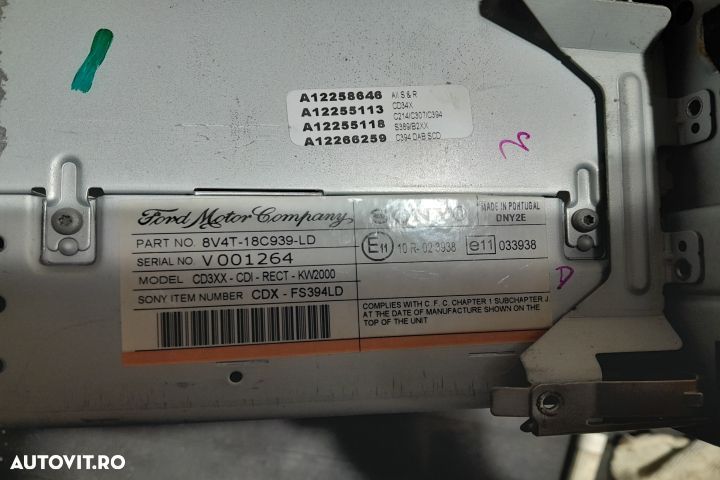 Radio cd 8V4T-18C939-LD 8V4T-18C939-LD Ford Kuga 1 [2008 - 2013] Cros - 3