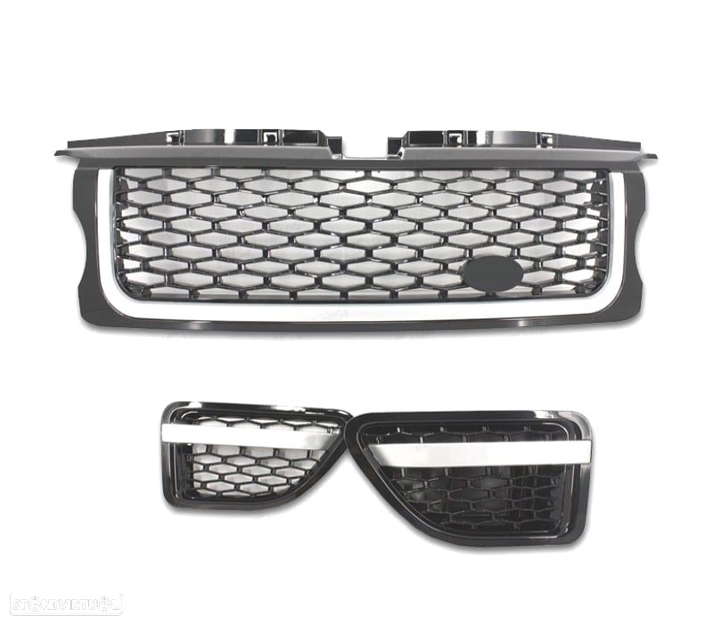 GRELHAS FRONTAL + LATERAL PIANO BLACK EDITION PARA RANGE ROVER SPORT 06-09 - 4