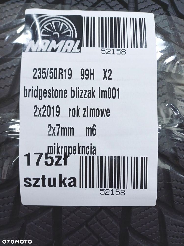 2x 235/50R19 bridgestone opony zimowe 7mm 52158 - 9