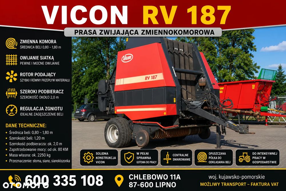 Kverneland Vicon RV 187 Stan Idealny Posiadam wiele maszyn Prasa Ciągnik Rozrzutnik - 2