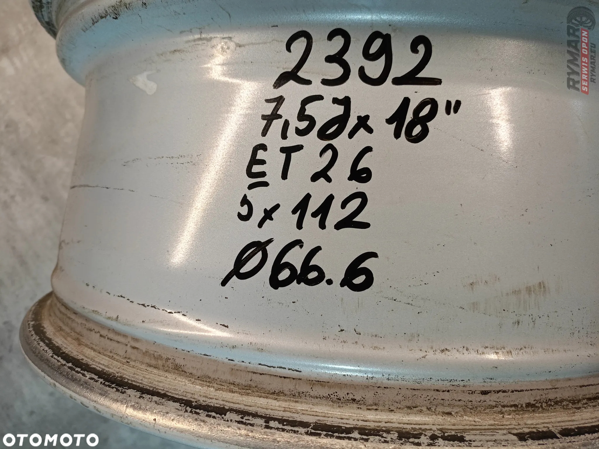 ŚLĄSK ALUFELGI 7.5X18" 5x112 ET26 ORYGINAŁ AUDI KOMPLET - 7
