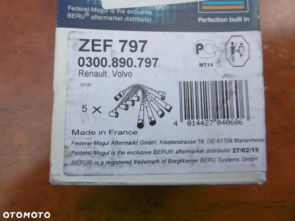 PRZEWODY ZAPŁONOWE RENAULT VOLVO 1.2 1.4 ZEF 797 - 2