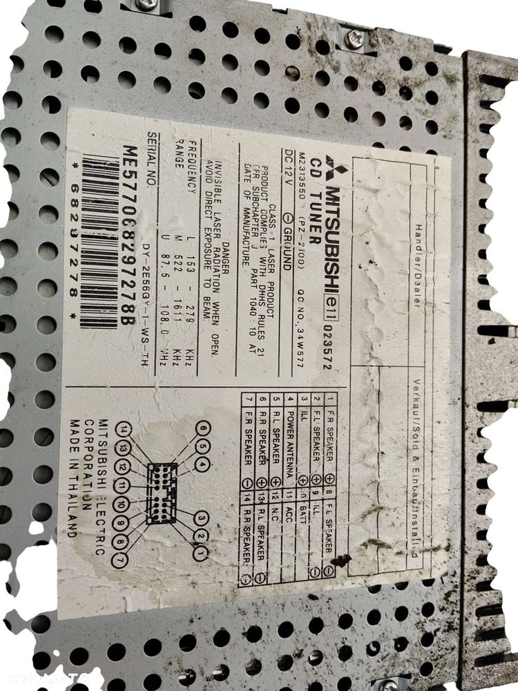 RADIO MITSUBISHI COLT VI (2004-2008) 1.3 95KM MZ313550 - 5