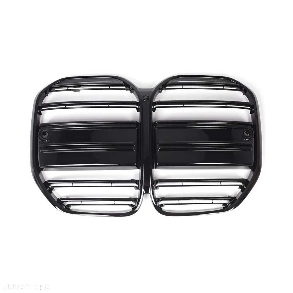 Grila Dubla Grile Nari Duble M BMW Seria 4 G22 G23, Negru Lucios - 5