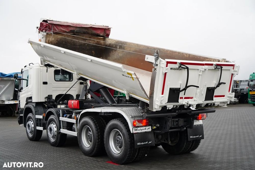 Scania P 410 / 8x4 / BASCULATOR 2 LATERAL / HIDRODOXIE LATERALĂ / BORDMATIC / OPTICRUISE / ANVELOPE 100% / EURO 6 - 2