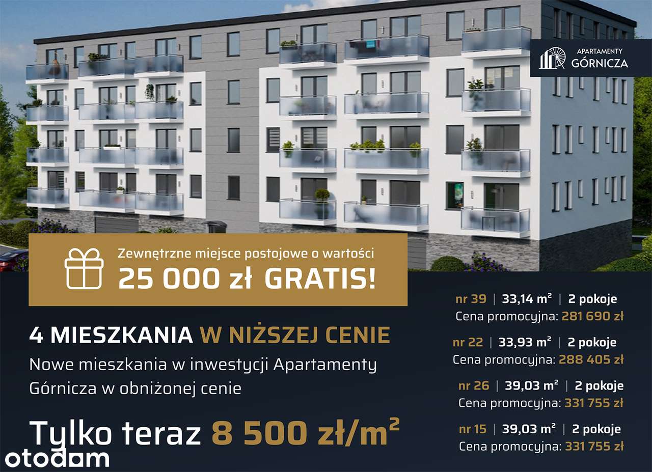 Nowe Apartamenty Górnicza Lokal nr 22 - 33,93 mkw