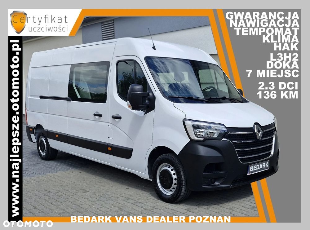 Renault Master, L3H2, BRYGADÓWKA, 7 miejsc, DOKA, hak, nawigacja, tempomat, klima - 1