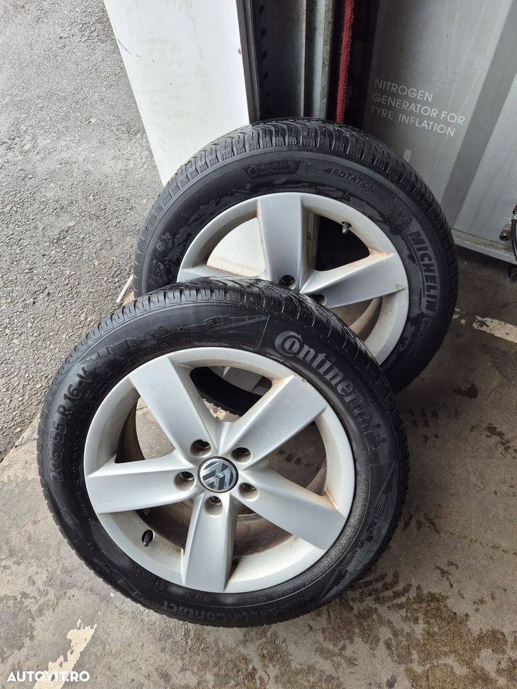 Set 4 Jante Aliaj VW 16" + Anvelope All Season 205/55 R16 (Michelin/Continental) - 2