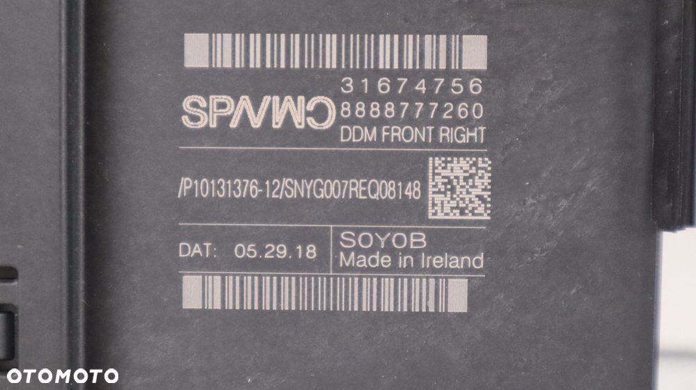 VOLVO XC60 II MODUŁ SILNICZEK SZYBY PRAWY PRZÓD 31674756 - 3