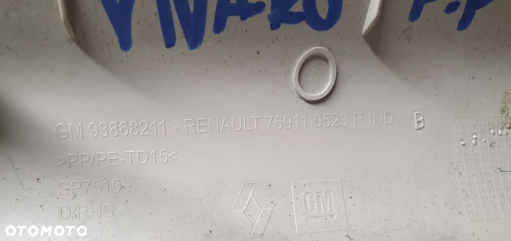 Osłona poszycie słupka prawy przód Opel Vivaro B Trafic III 93868211 - 6