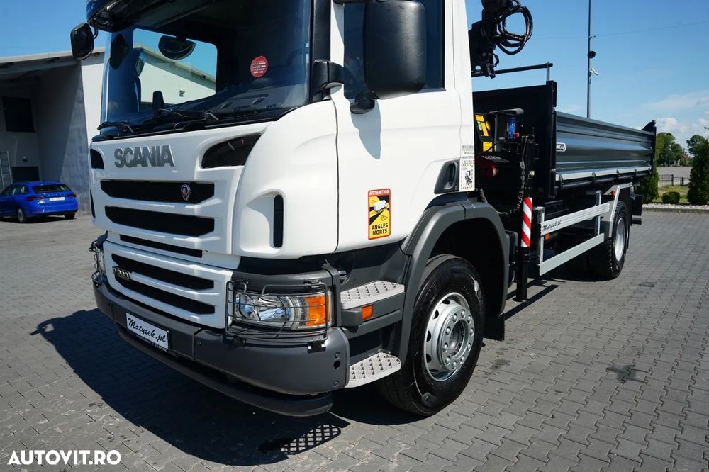 Scania P 280 / 4X2 / BASCULĂ + HDS HMF 635 K2 / RADIOCOMANDĂ / ROTATOARE / EURO 6 / - 16