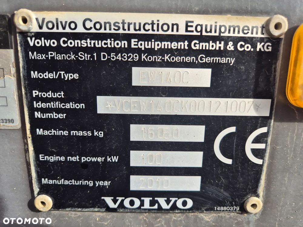 Volvo EW 140C,2010 ROK,SPROWADZONA,SUPER STAN,160,180. - 14