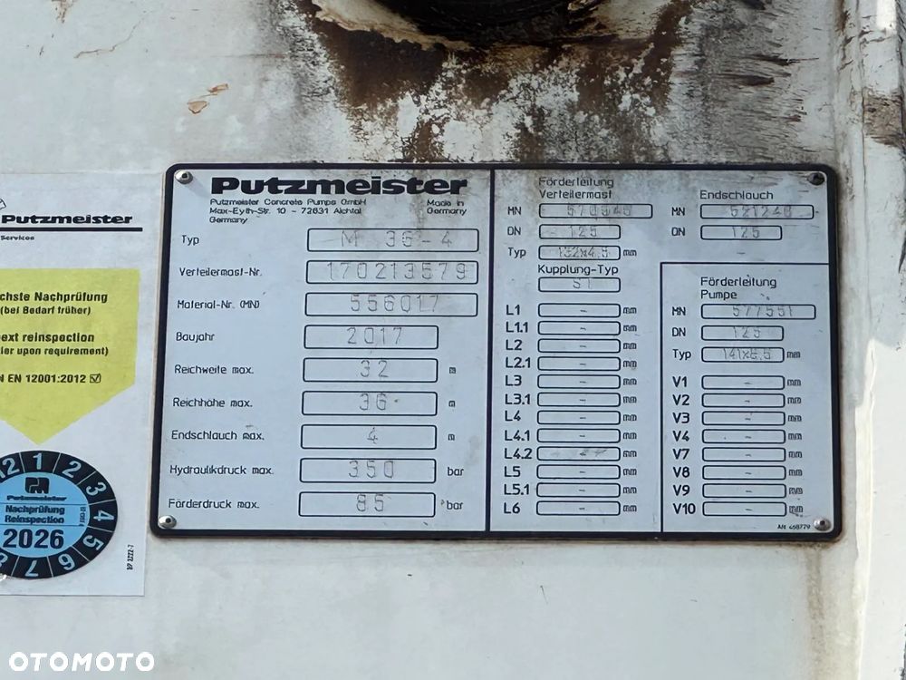 Mercedes-Benz ROCS 2840 6x4 EURO6 POMPA DO BETONU PUTZMEISTER 36-4 - 8