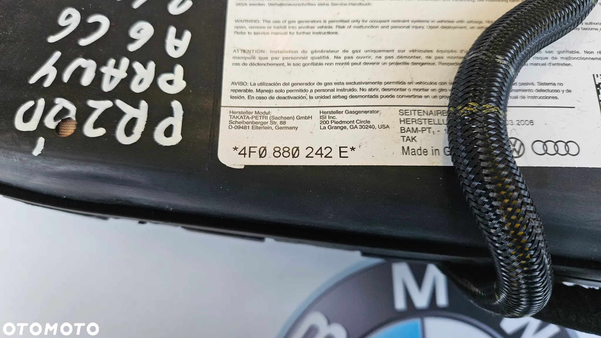Audi A6 C6 4F Poduszka fotela prawego Airbag prawy 4F0880242E - 2