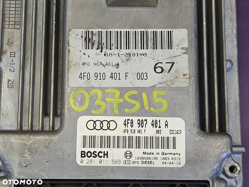Komputer 4F0907401A 4F0910401F 0281011569 Moduł Sterownik Silnika Silnik 3.0 2.7 TDI V6 Audi A6 C6 Europa - 2