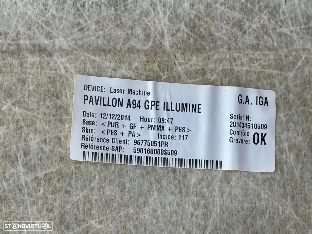 Cúpula / Forra Teto - Peugeot 2008 I (2014) - 6