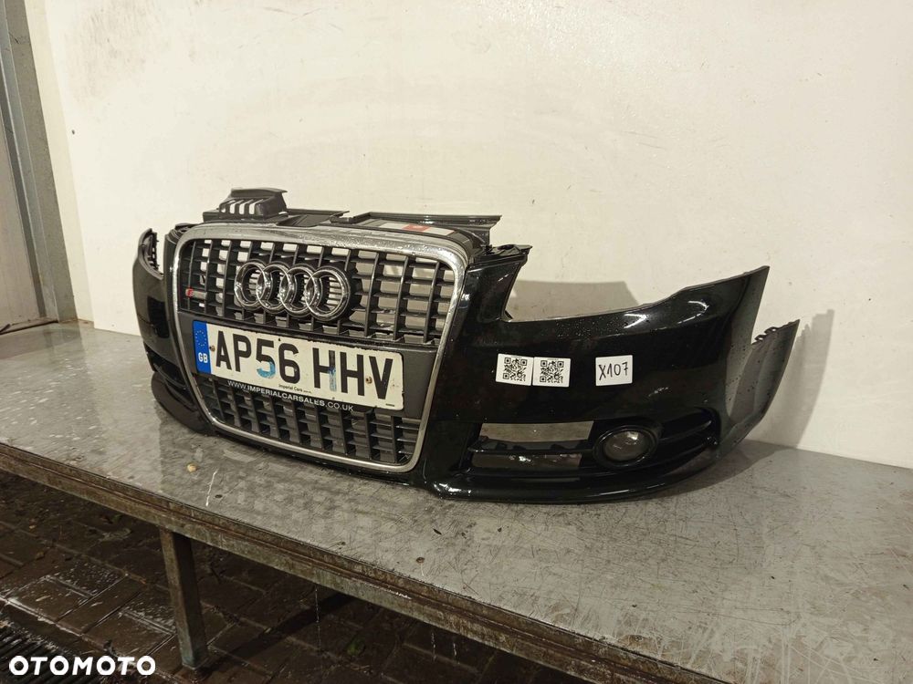 + ZDERZAK PRZÓD PRZEDNI AUDI A4 B7 S LINE S4 B7 LY9B CZARNY HALOGENY - 2