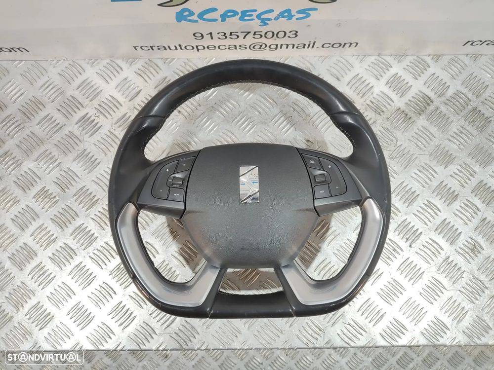 VOLANTE GUIADOR FLAT COMPLETO ORIGINAL CITROEN DS5 DS 5 98002842ZD COMANDOS MULTIFUNÇÕES PELE AIRBAG - 13