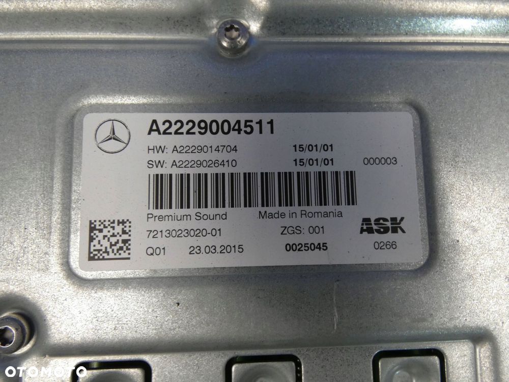 MERCEDES C KLASA W205 GLC W253 WZMACNIACZ AUDIO BURMASTER ASK - 2