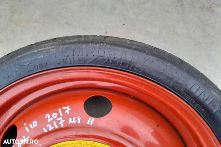Roata de rezerva slim R15 T115 / 70 D15 T115 / 70 D15 Hyundai i10 2 [ - 3