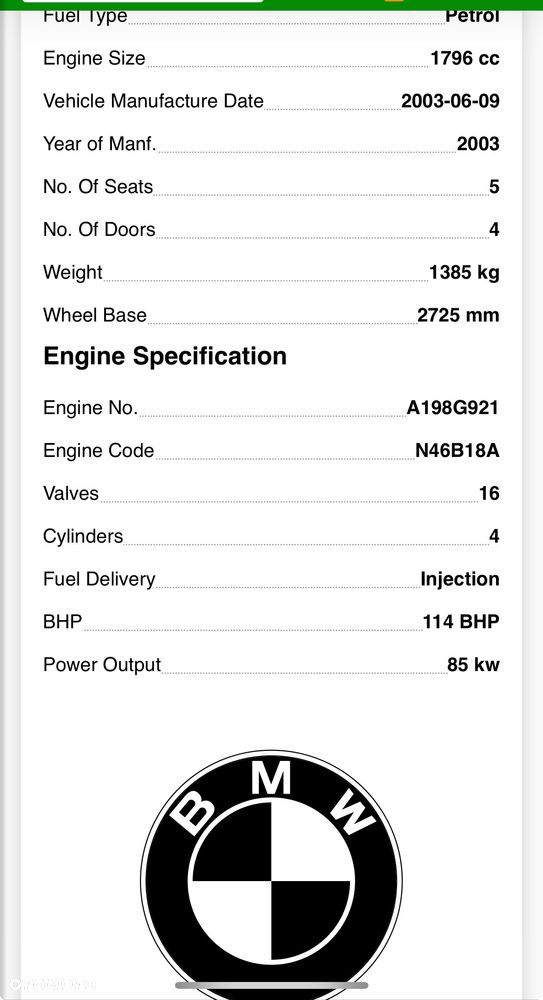 Silnik BMW 3 E46 01-07r. 1.8 B Valvetronic N46B18A - 15