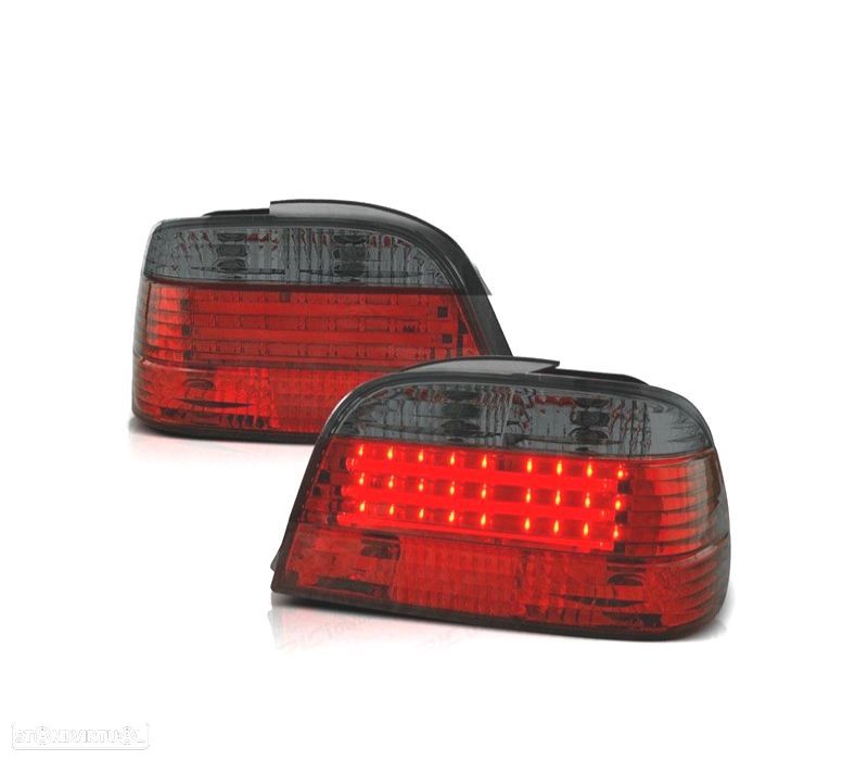 FAROLINS TRASEIROS LED BMW E38 94-01 VERMELHO ESCURECIDO - 1