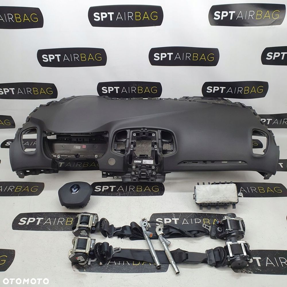 RENAULT SCENIC IV 4 DESKA ROZDZIELCZA GUMA START STOP KONSOLA KOKPIT PULPIT PODUSZKI AIRBAG AIR BAG PASY KIT SET - 1