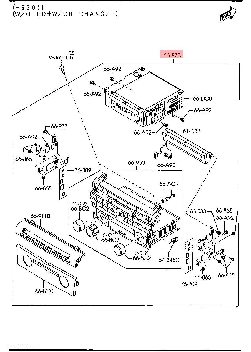 RADIO CD MAZDA3 MAZDA 3 BK BR2B66AR0 14794008 - 2