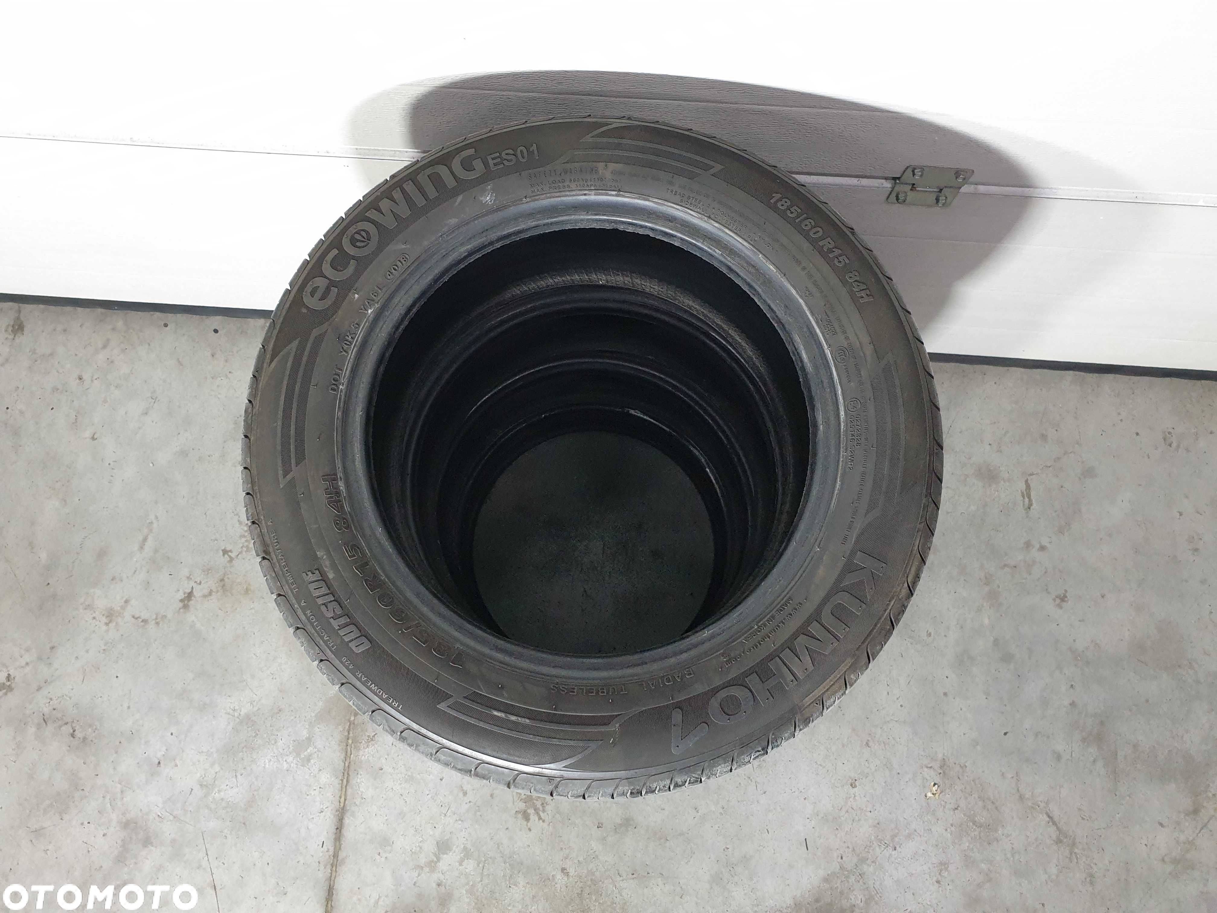 4szt. 185/60/15 84H Kumho Ecowing ES01 6,5mm 2018r [ 6728 ] - 4