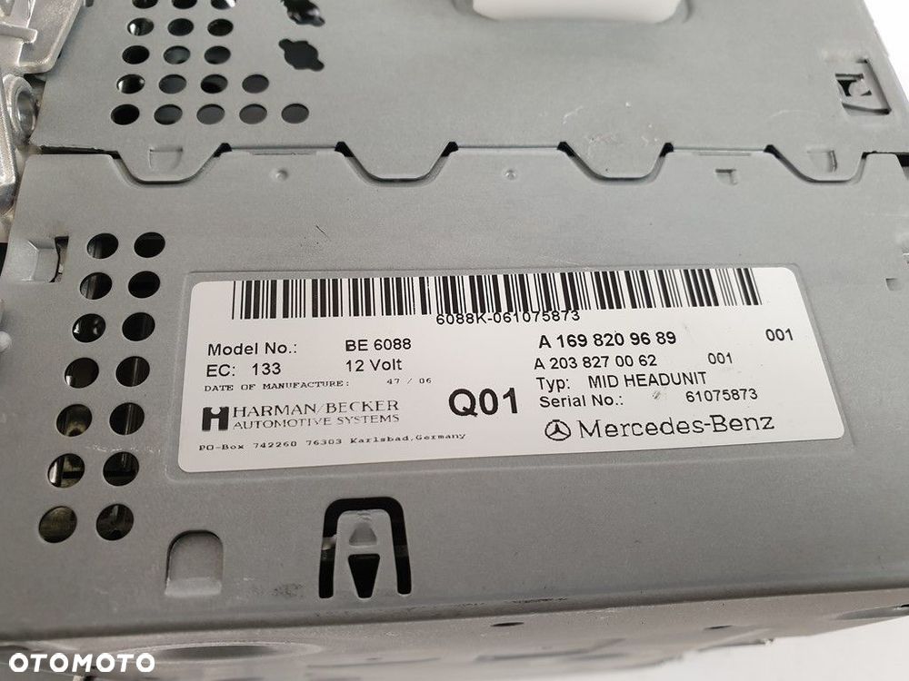 RADIO CD NAWIGACJA MERCEDES W245 A1698209689 - 6